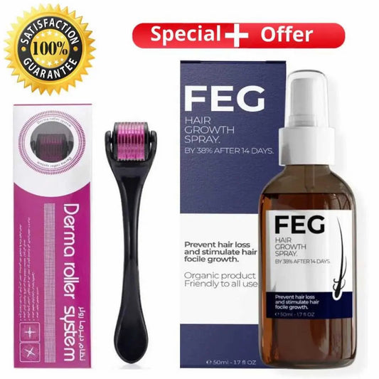 Pack of 2 FEG Hair Growth Plus & Derma Roller Arabia